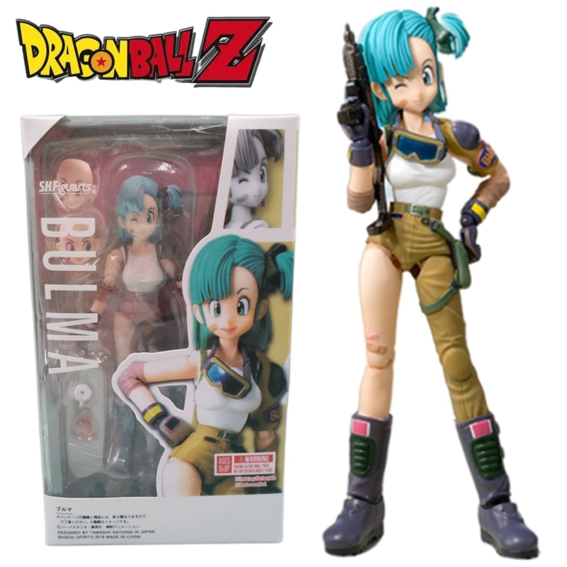 Dragon Ball Anime Action Figure Bulma Mfg Series SHF Soldier Accessories Statue PVC Doll Collectible Model Toy For Children Gift