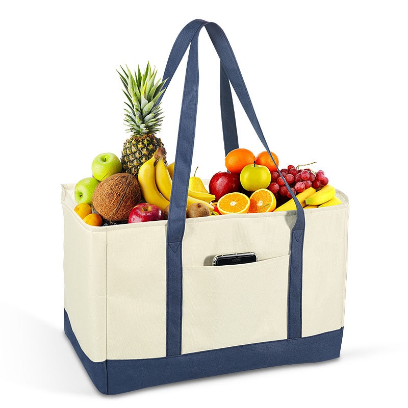 Reusable Grocery Shopping Box Bags,Insulated Cooler Drawstring Storage Totes Bag Large Heavy Duty Eco Friendly Foldable Bags